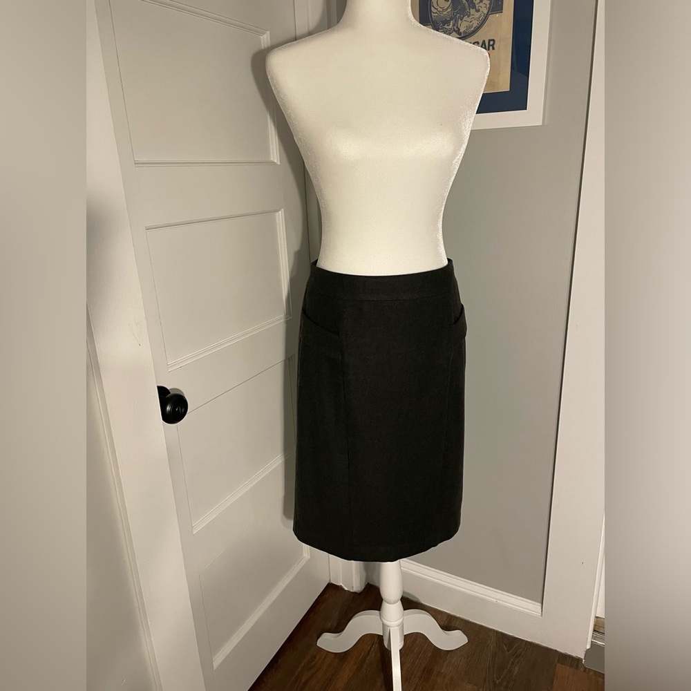 Ann Taylor Green Tweed Pencil Skirt